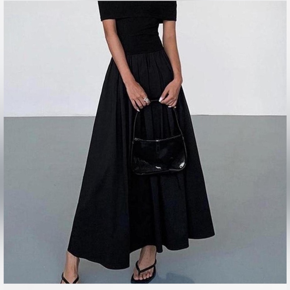 Off the shoulder black dress